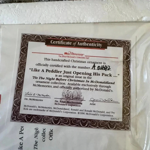 McDonald's 1996 McMemories 2 Ornament Set Tis The Night Before Christmas Vintage - Picture 3 of 10